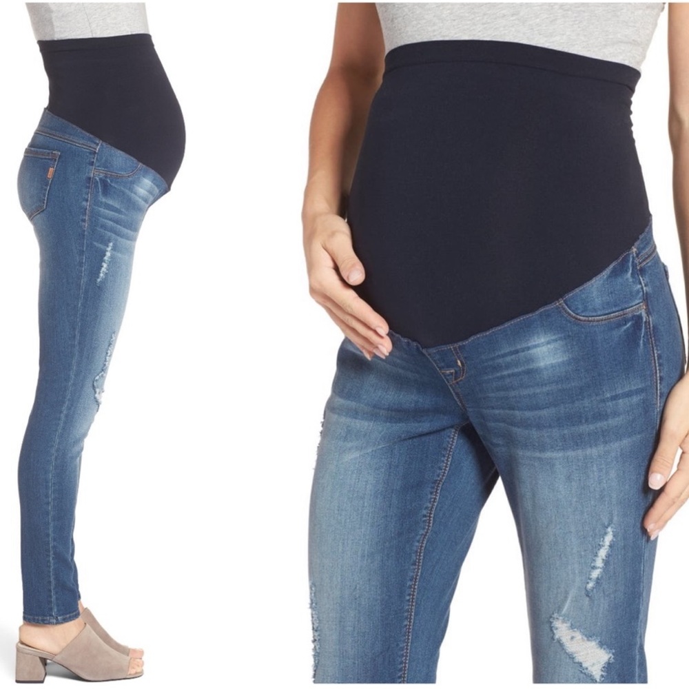 1822 Denim Maternity Skinny Distressed Jeans.‎ Size Small